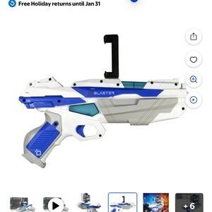 White and Blue Blaster Toy